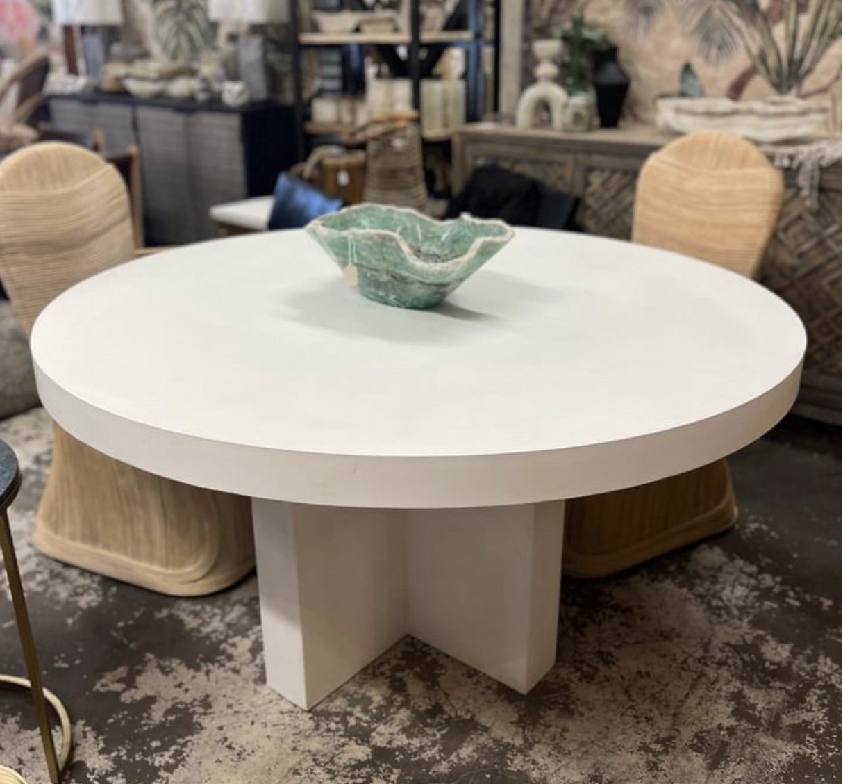 Cross base dining table